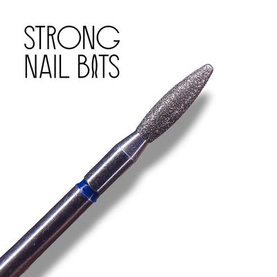 Фреза алмазна Strong nail bits PREMIUM полум'я синє 0,23 мм 19035 фото