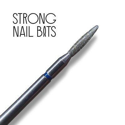 Алмазна фреза Strong nail bits PREMIUM полум'я синє, 0,18 мм 19039 фото