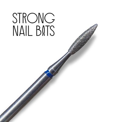 Фреза алмазна Strong nail bits PREMIUM полум'я синє 0,21 мм 19040 фото