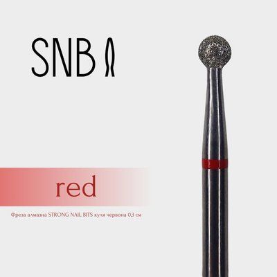 Фреза алмазна STRONG NAIL BITS куля червона 0,3 мм D030D-F фото