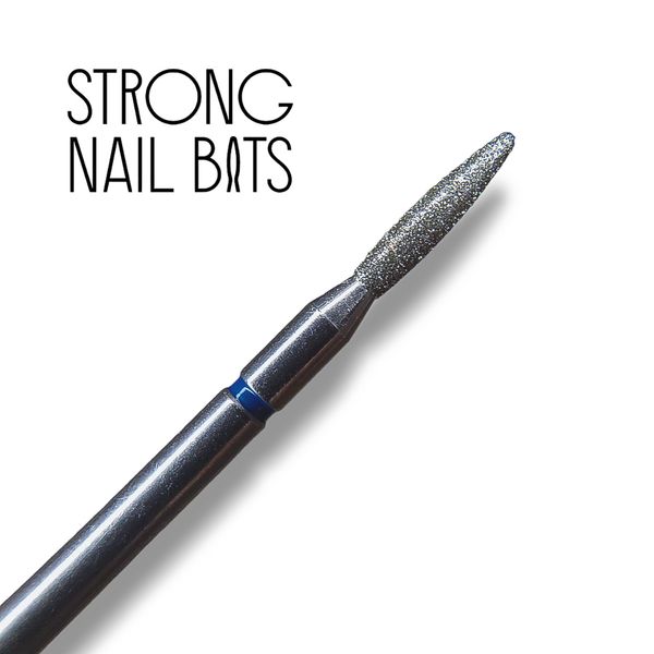 Фреза алмазна Strong nail bits PREMIUM полум'я синє, 0,18 мм SET SNBB18 фото