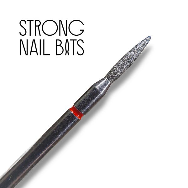 Фреза алмазна Strong nail bits PREMIUM полум'я червоне, 0,18 мм SET SNBR18 фото