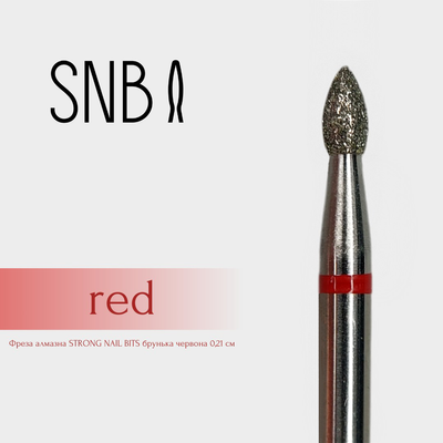 Фреза алмазна STRONG NAIL BITS брунька червона 0,21 см GD0204D-F фото