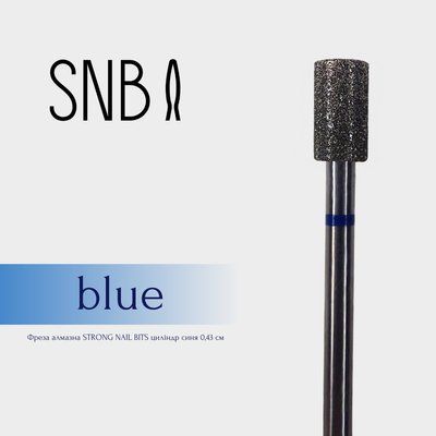 Фреза алмазна STRONG NAIL BITS циліндр синя 0,43 см B0408D-М фото